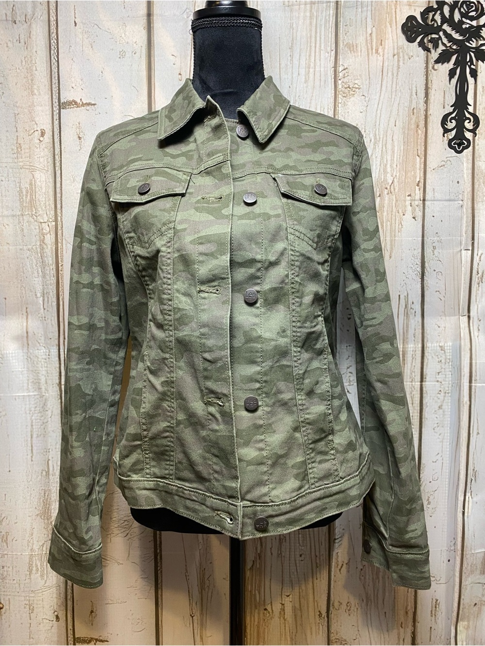 Lee Riders Green Camo Women's Jean Jacket Sz-S